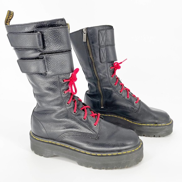 Dr. Martens Jagger Black Tall Platform 10 Eye Lace up Combat Boot Women's US 11 - Picture 1 of 12